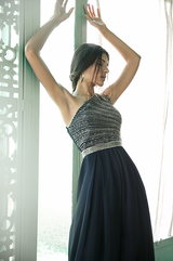 Midnight Blue one shoulder jumpsuit