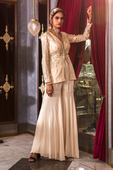 Ivory Peplum with Sharara Pant Set