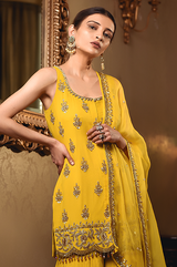 Mustard Shirt and Sharara Set
