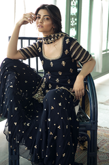 Midnight Blue Sharara Set