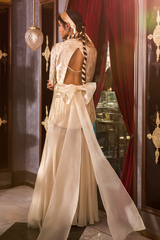 Ivory Peplum with Sharara Pant Set