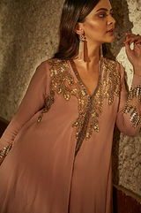 Blush Pink A-Line Tunic With Pants Set