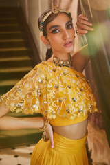 Mango Crop Top and Skirt Set