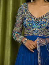 INK BLUE ANARKALI SET