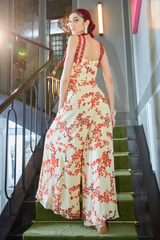 Ivory Cherry Blossom Print Jumpsuit