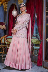 Pink One Shoulder Shirt with Mermaid Skirt Set