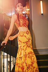 Mango printed crop top and mermaid skirt set