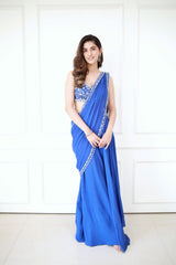 Meher in Ink Blue Slit Saree