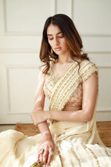 Meher in Ivory Pre-Draped Saree
