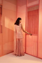 Dusty Pink Kurta and Sharara Set