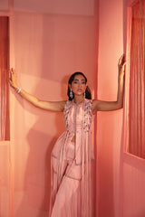 Dusty Pink Tassel Peplum and Sharara Set