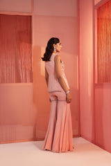 Dusty Pink Tassel Peplum and Sharara Set