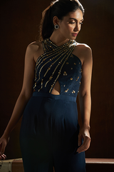 Blue Crossover Jumpsuit