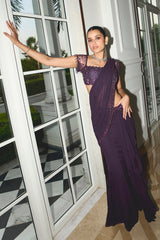 Sanya In Our Purple Tonal Saree