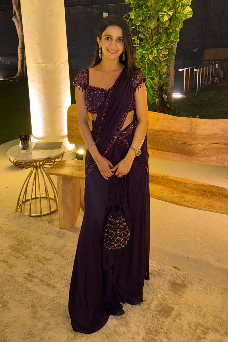 Sanya In Our Purple Tonal Saree