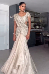 Kim Mann In Our Tissue Pre-Drape Saree