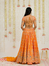 RUST ORANGE LEHENGA SET