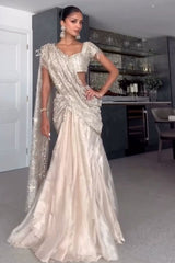 Kim Mann In Our Tissue Pre-Drape Saree