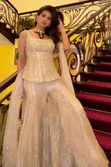 Dhriti Mehra In Our Tissue Sharara and Corset Set