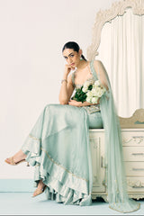 Aqua Kurta And Sharara Set
