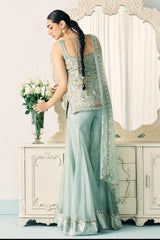 Aqua Kurta And Sharara Set