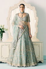 Aqua Tissue Lehenga Set
