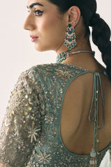 Aqua Tissue Lehenga Set