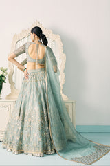 Aqua Tissue Lehenga Set