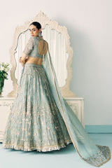 Aqua Tissue Lehenga Set