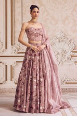 Champagne Rose Lehenga With Corset Set