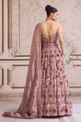 Champagne Rose Lehenga With Corset Set
