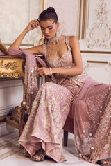 Champagne Rose Peplum and Pants Set