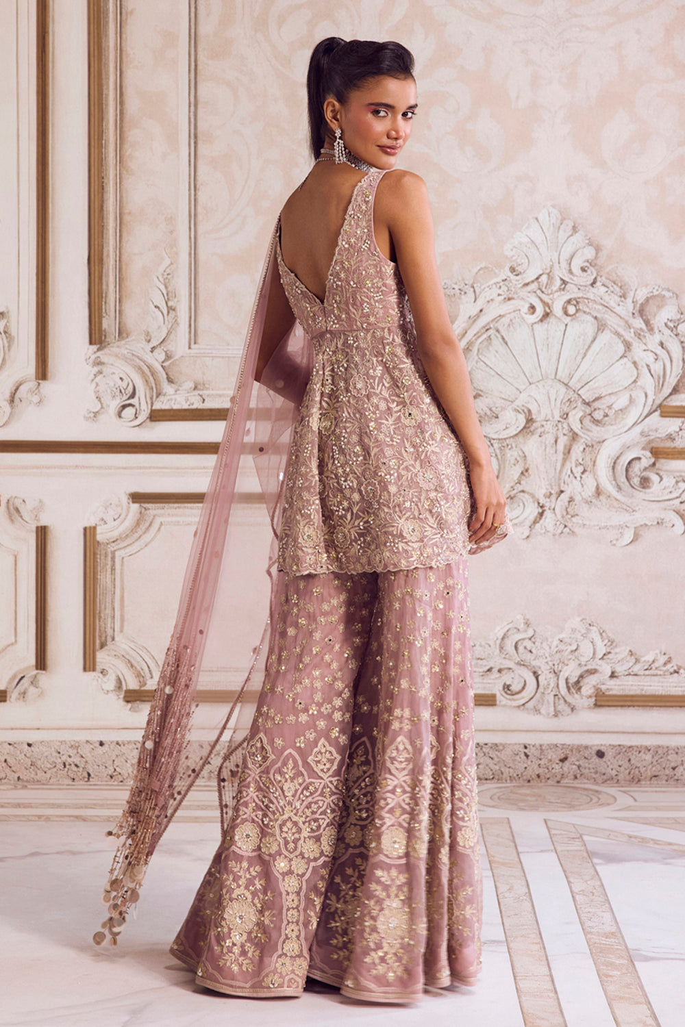 Champagne Rose Peplum Set – Sanya Gulati