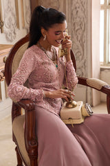 Champagne Rose Peplum With Pants Set