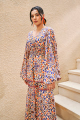 Moroccan Printed Peplum and Sharara Set