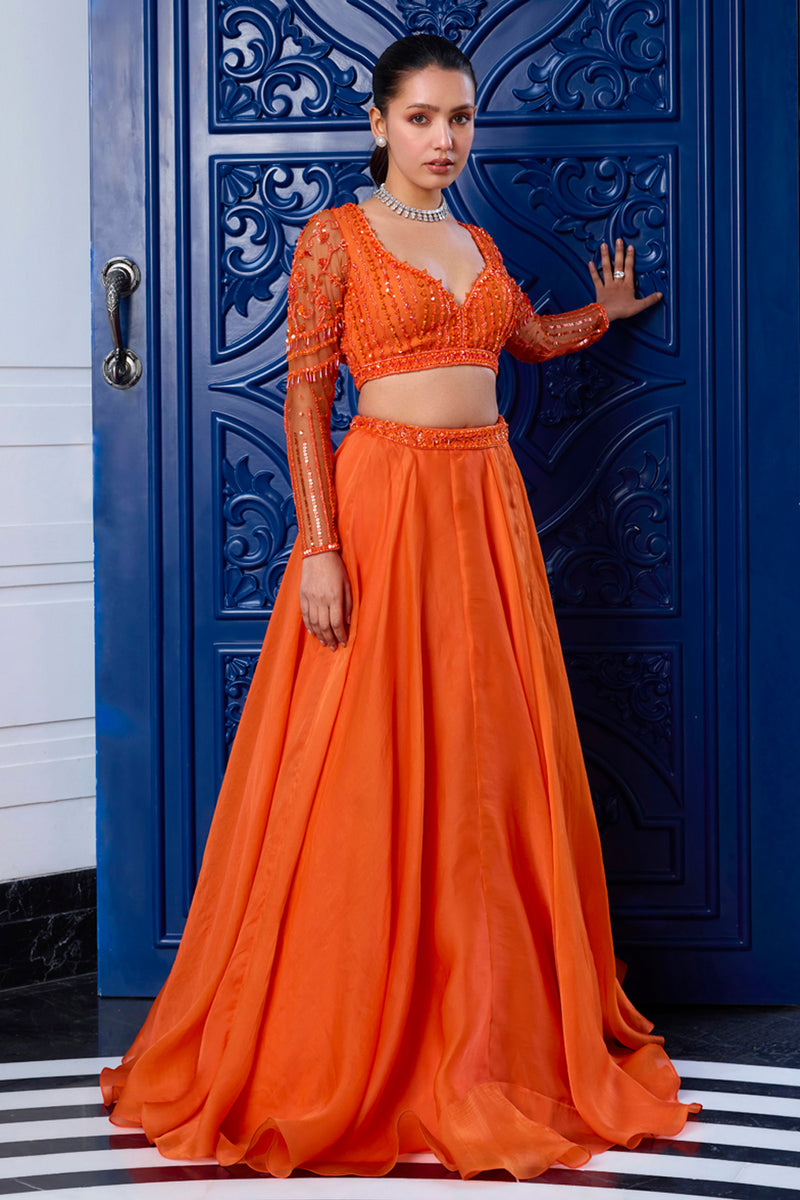 orange dress blouse Women's Cinch Orange 1/2 Sleeve Blouse #CTW7390001-C