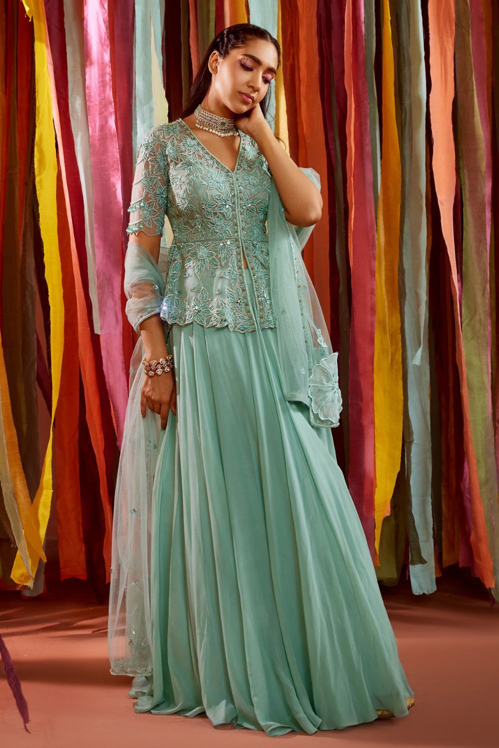 green emerald velvet dress Pauline Peplum Dress, in Secret Garden | Show Me Your Mumu main image 1