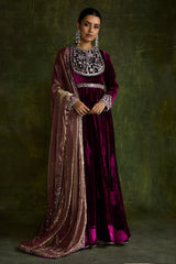 Mulberry Velvet Anarkali