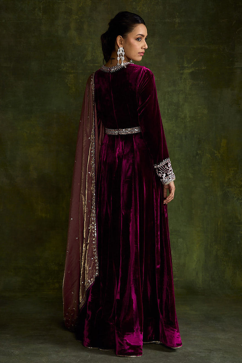 Mulberry Velvet Anarkali