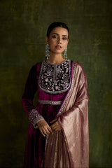 Mulberry Velvet Anarkali