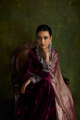 Mulberry Velvet Anarkali