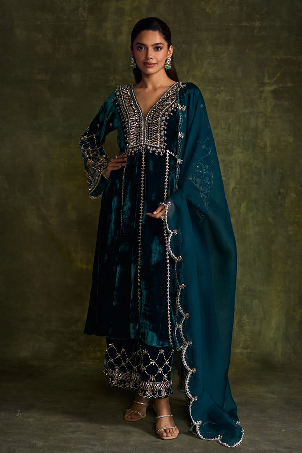 Turquoise 3-kali Kurta Set