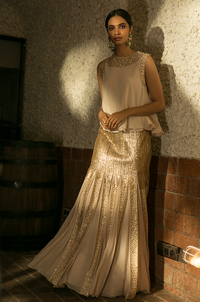 Mサイズ andmary Ribbon mermaid skirt ivory Ribbon mermaid skirt