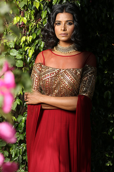 Buy Online In India | Maroon Hand Work Gown | Label Shaurya Sanadhya