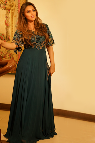 Teal Flared Gown