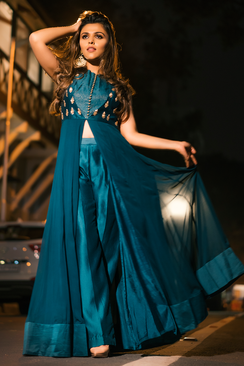 Front open anarkali hot sale suit